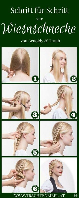 Die Haarschnecke ist eine klassische Dirndlfrisur. Klicken Sie hier und finden Sie eine einfache Schritt für Schritt Anleitung für eine moderne Variante - die Wiesnschnecke!
